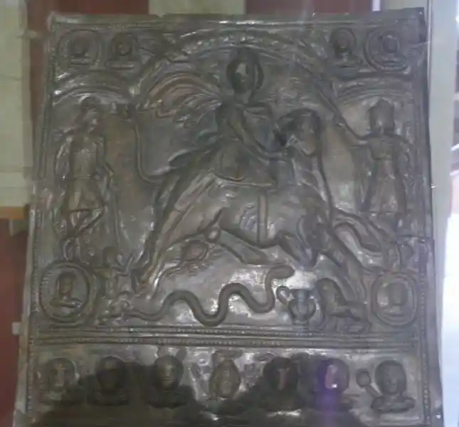 Bronze plaque with the representation of Mithras killing the bull Bronze plaque with the representation of Mithras killing the bull